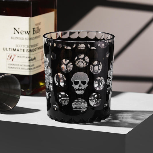 Vitraelle Crystal Cut Skull Engraved Whiskey Glass image 2