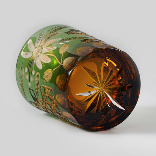lovecove Hand-Carved Floral Whiskey Glass image 1