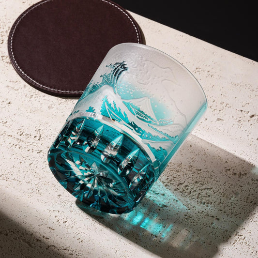 Vitraelle Hand-Carved Fuji Mountain Whiskey Glasses image 2