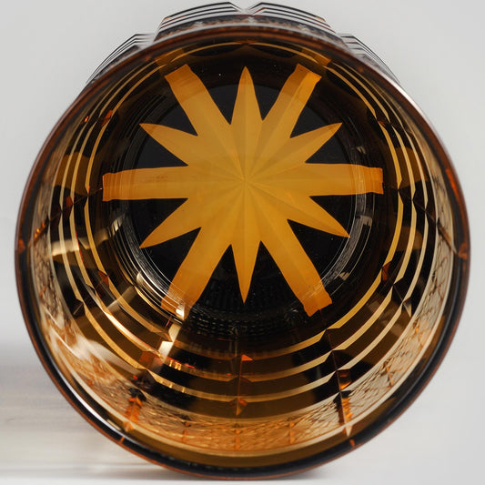 lovecove Hand-Cut Amber Black Whiskey Glasses image 1