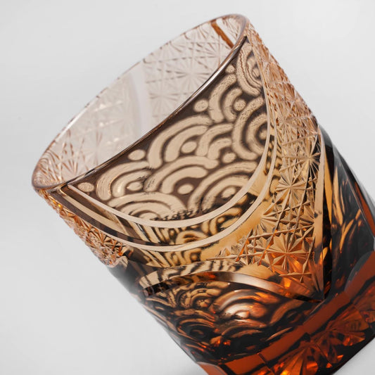 lovecove Hand Cut Black Sea Crystal Whisky Glass image 1