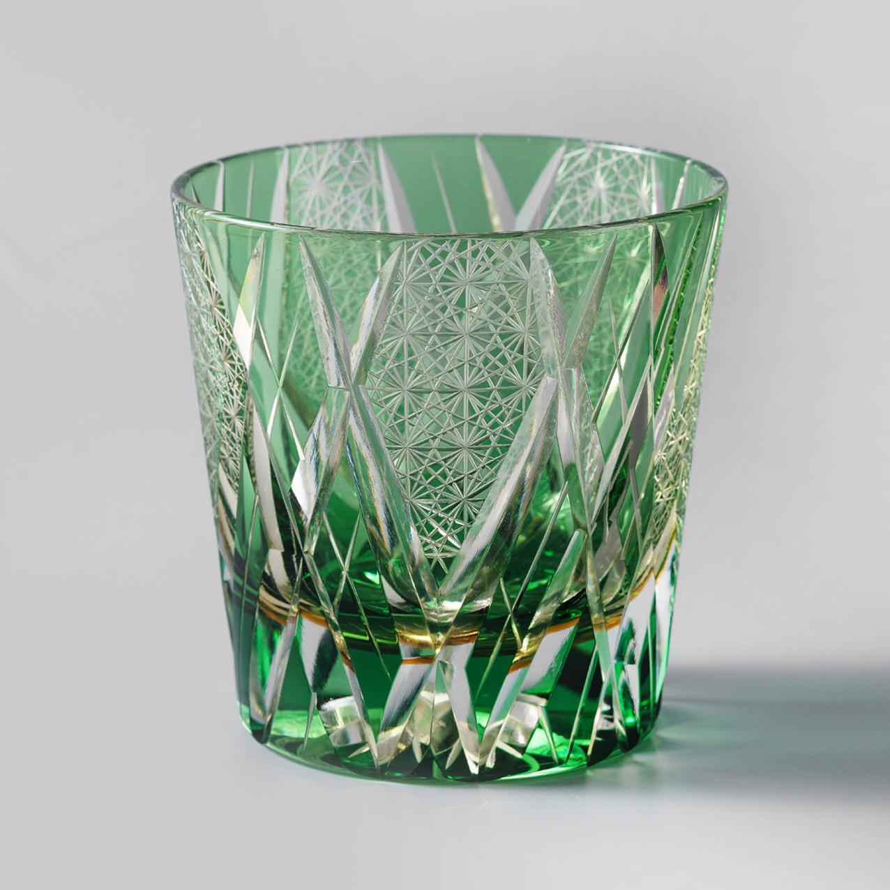 Vitraelle Hand Cut Green Crystal Whisky Glass image 8