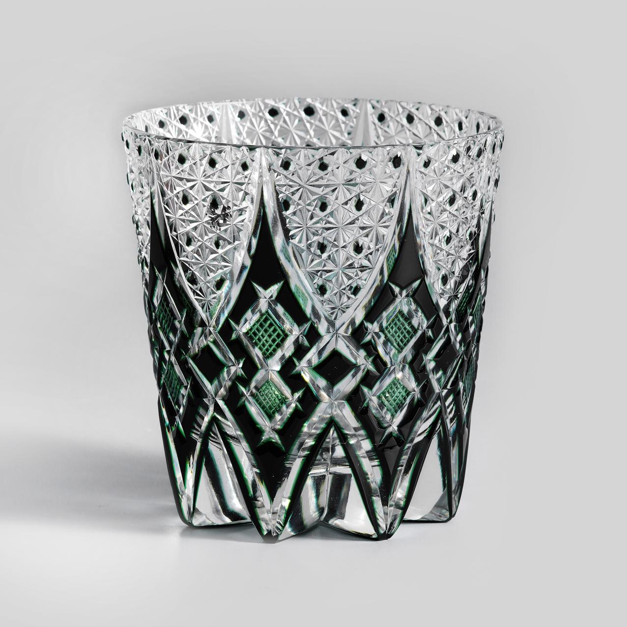 Vitraelle Hand-Cut Green Whiskey Glasses image 9
