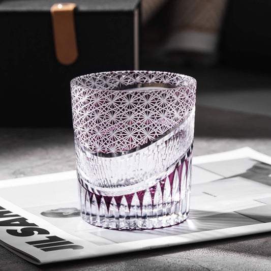 lovecove Hand Cut Amethyst Crystal Whisky Glass – product image 2