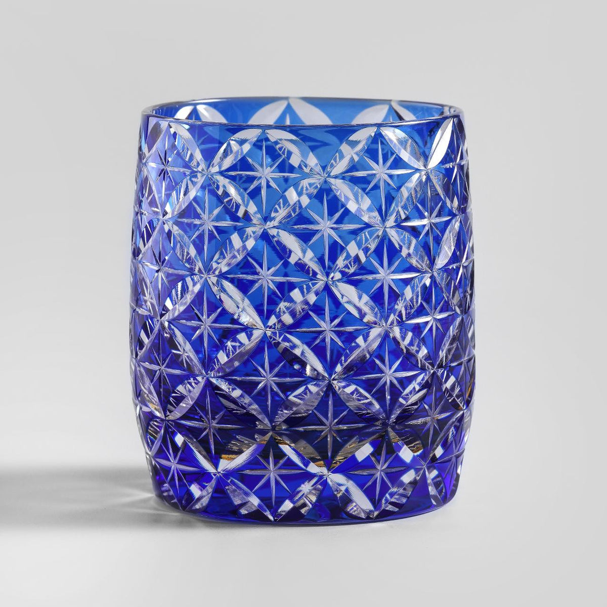 lovecove Hand-Cut Blue Whiskey Rocks Glass – product image 8