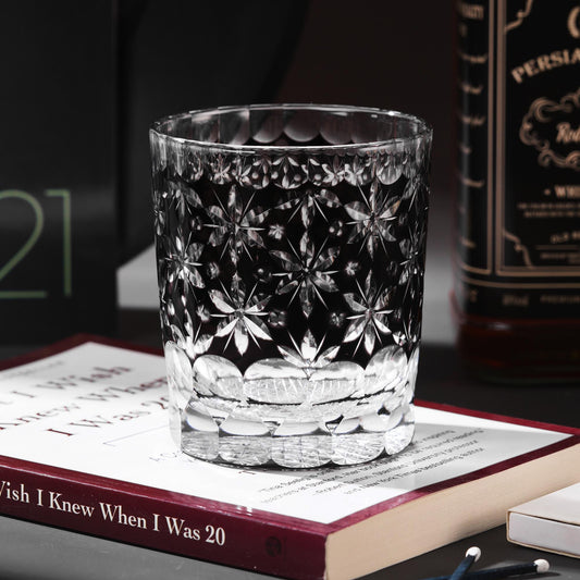 Vitraelle Engraved Floral Crystal Whiskey Glass – product image 2
