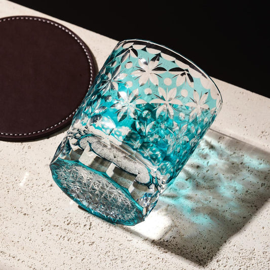 Vitraelle Kiriko Blue Sakura Whiskey Glass image 2