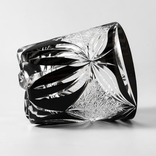 Vitraelle Old Fashioned Black Butterfly Whiskey Glass image 2