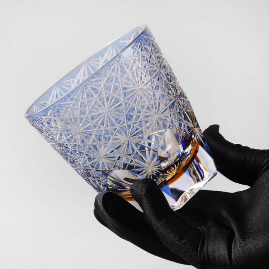Vitraelle Vintage Luxury Blue Crystal Whisky Rocks Glass image 1