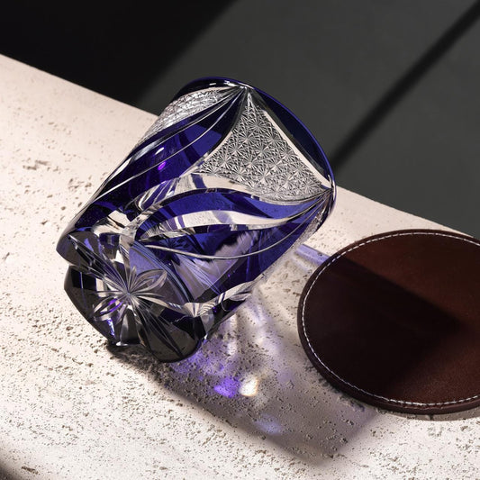 lovecove Vintage Kiriko Blue Flame Whiskey Glass image 2