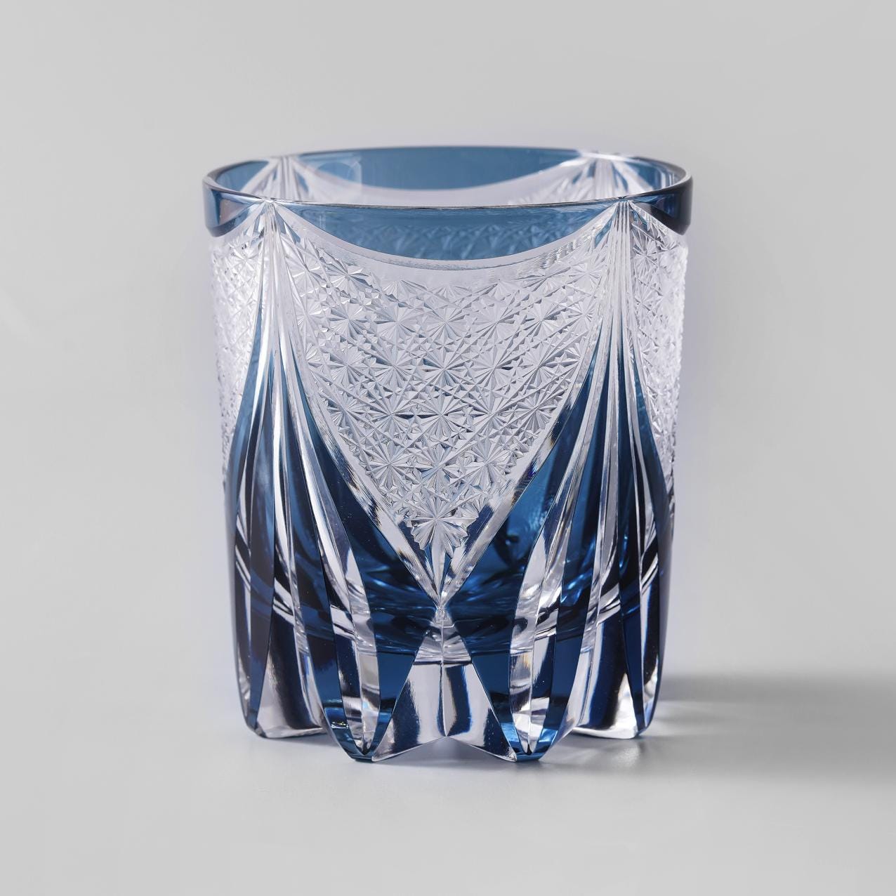 lovecove Vintage Kiriko Dark Blue Crystal Whisky Glass image 8