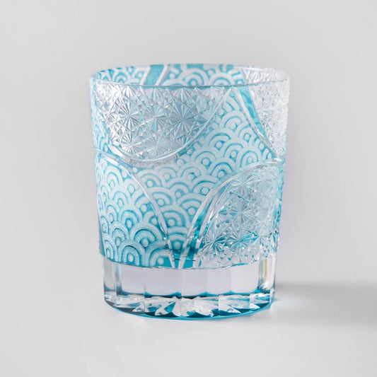 Vitraelle Vintage Kiriko Ink Blue Cloud Crystal Whisky Glass image 1