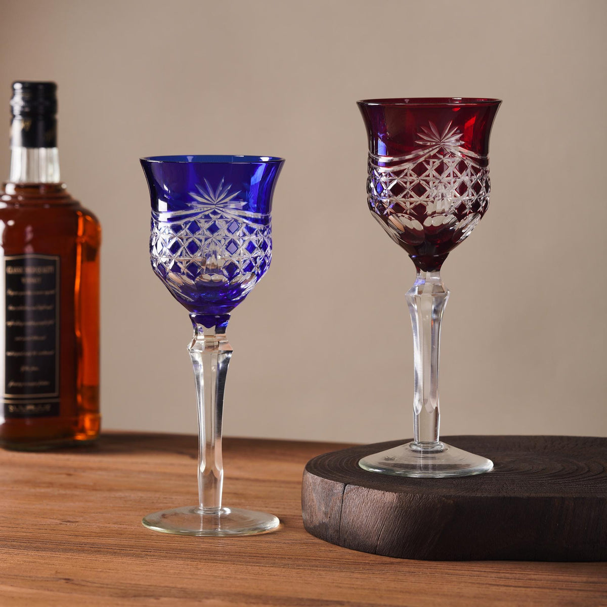 lovecove Crystal Cut Red Wine Goblets image 3
