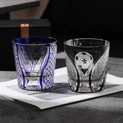 lovecove Engraved Crystal Football Whisky Glass image 3