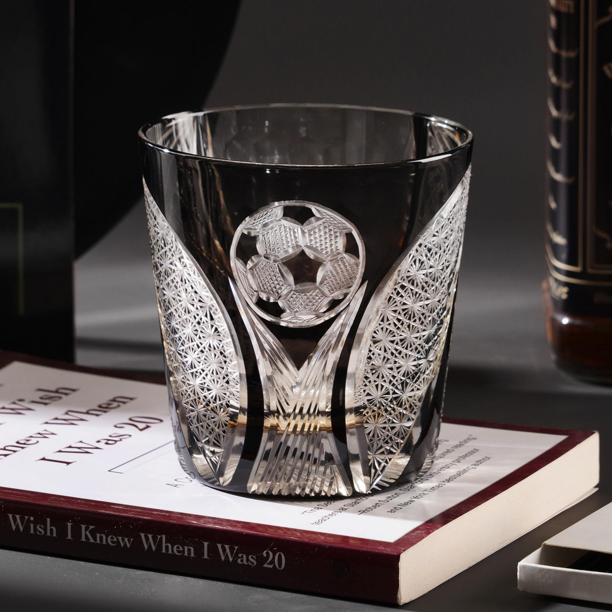 lovecove Engraved Crystal Football Whisky Glass image 12