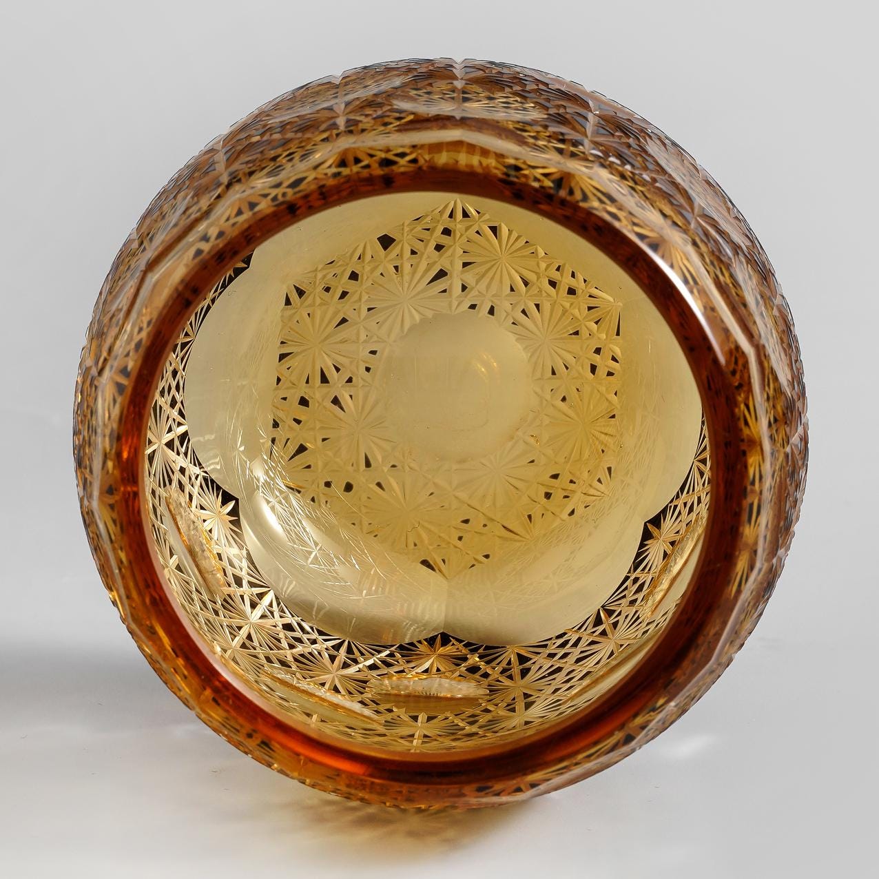 lovecove Hand-Carved Amber Bourbon Glass image 4