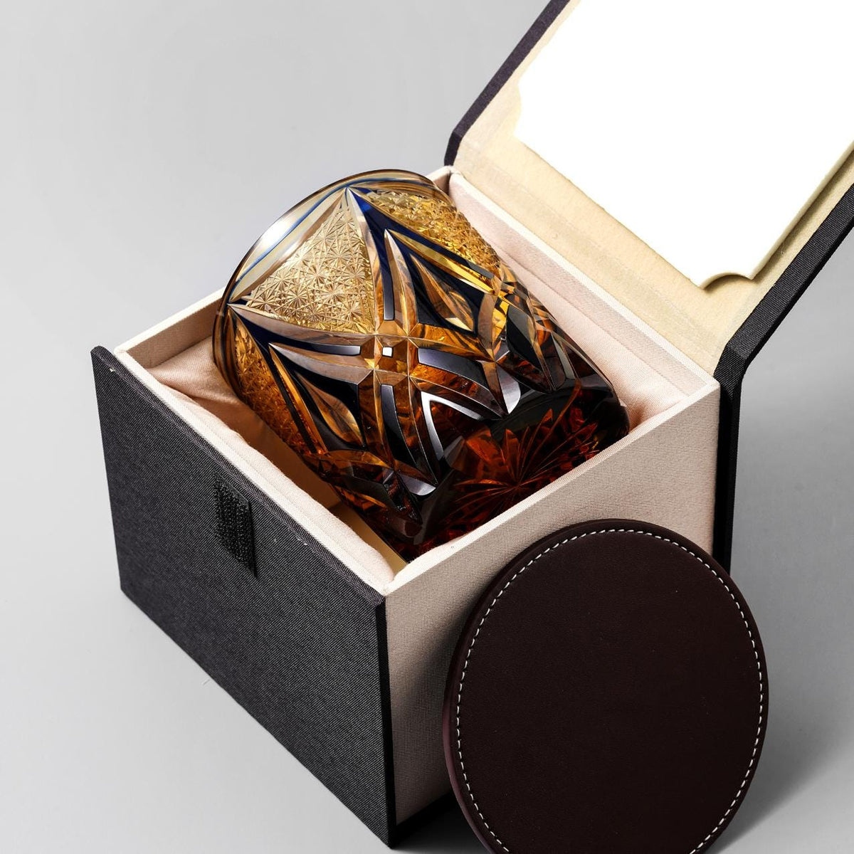 lovecove Hand-Carved Amber Flame Whiskey Glass image 5