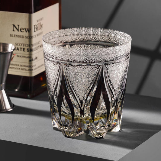 Vitraelle Hand-Carved Amber Whiskey Glass image 1