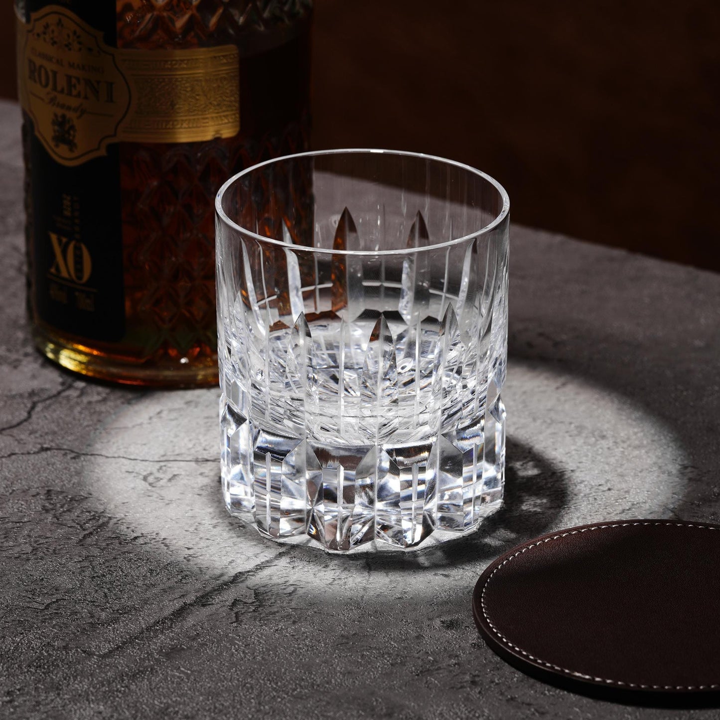 lovecove Hand-Carved Clear Crystal Whiskey Glass image 2