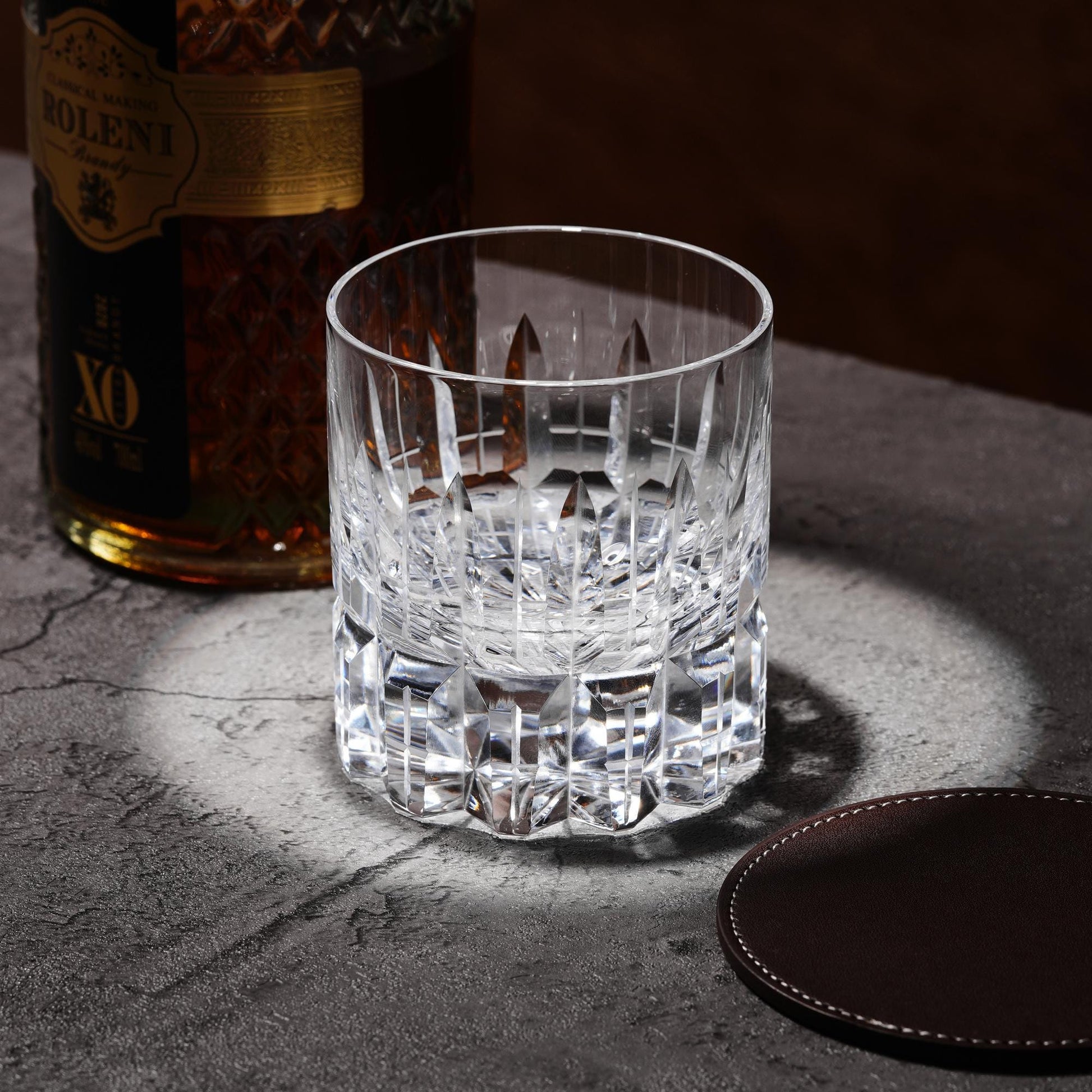 lovecove Hand-Carved Clear Crystal Whiskey Glass image 2