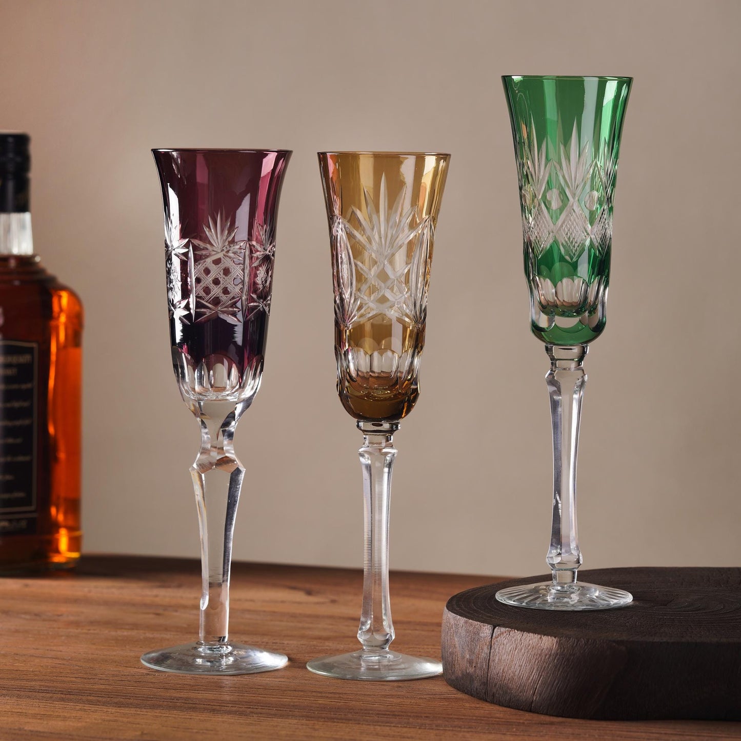 lovecove Hand-Carved Crystal Champagne Flute image 1
