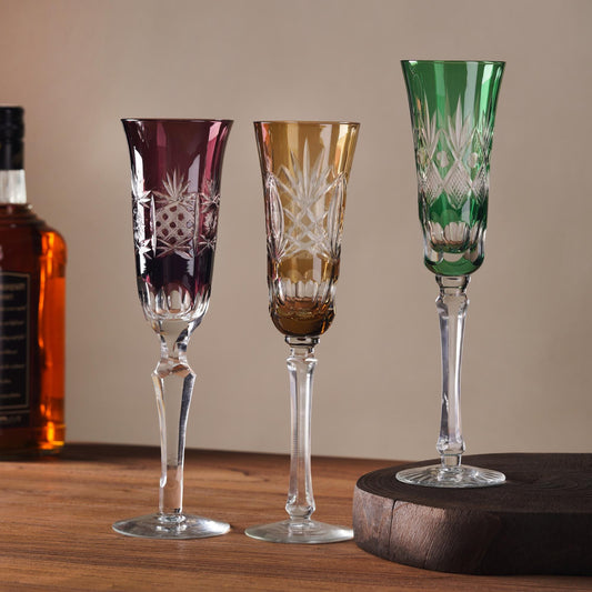 lovecove Hand-Carved Crystal Champagne Flute image 1