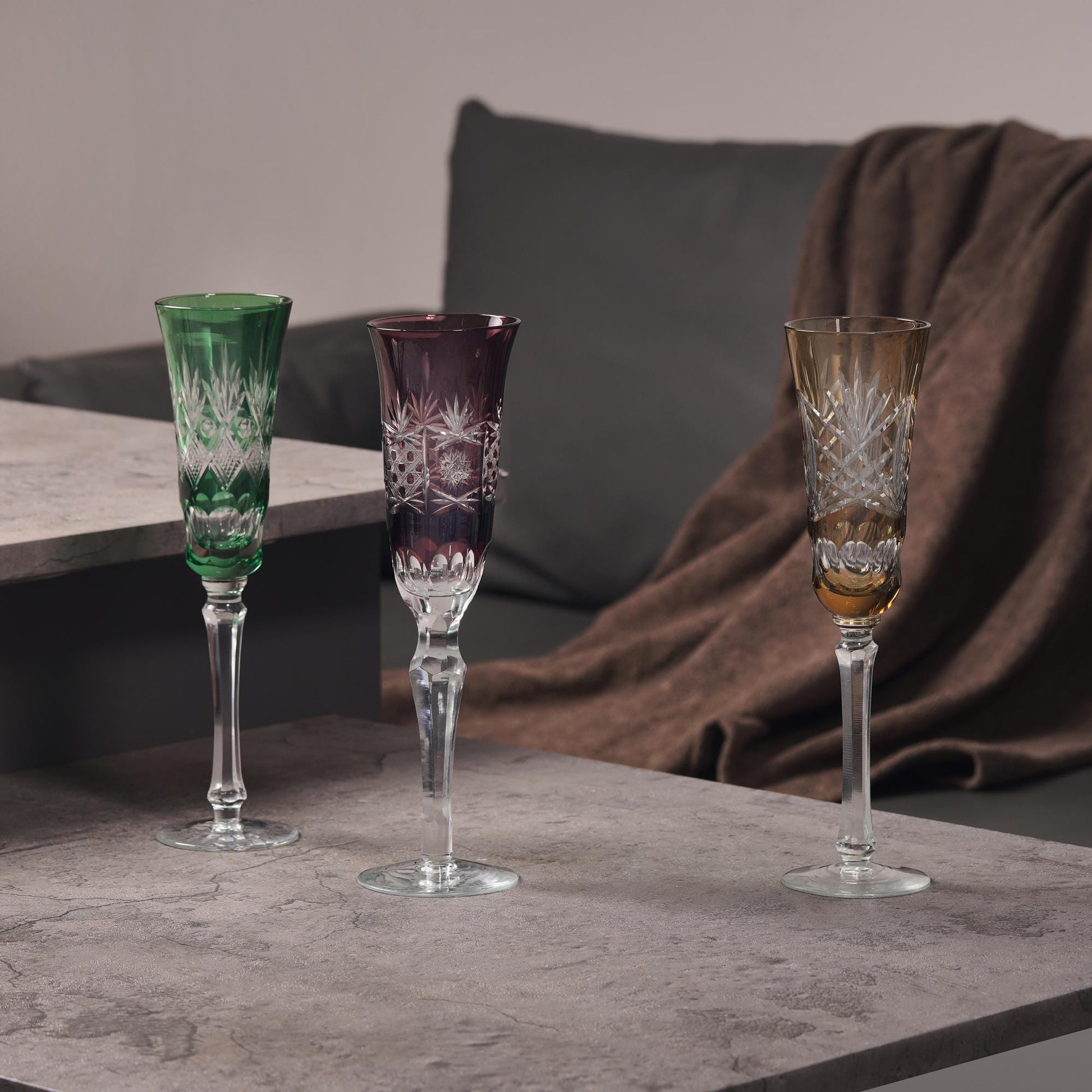 lovecove Hand-Carved Crystal Champagne Flute image 2