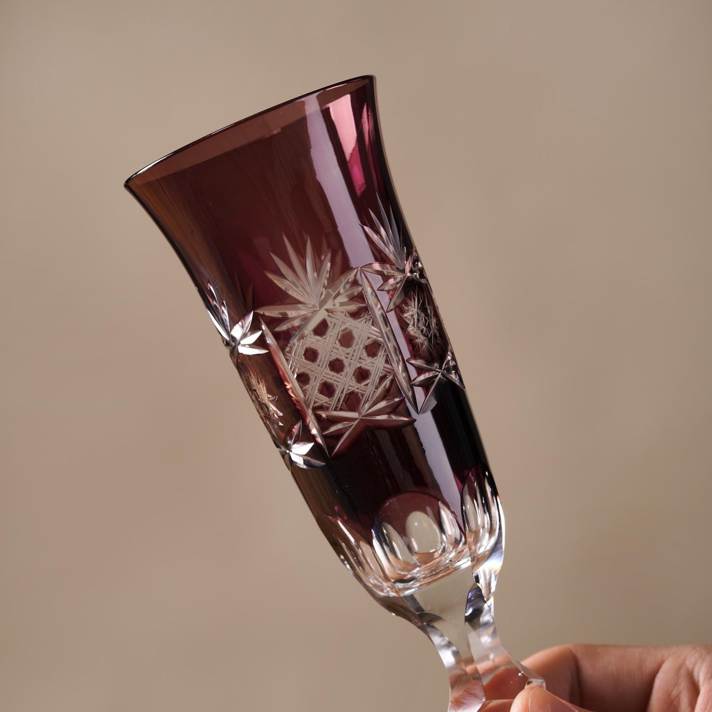 lovecove Hand-Carved Crystal Champagne Flute image 6