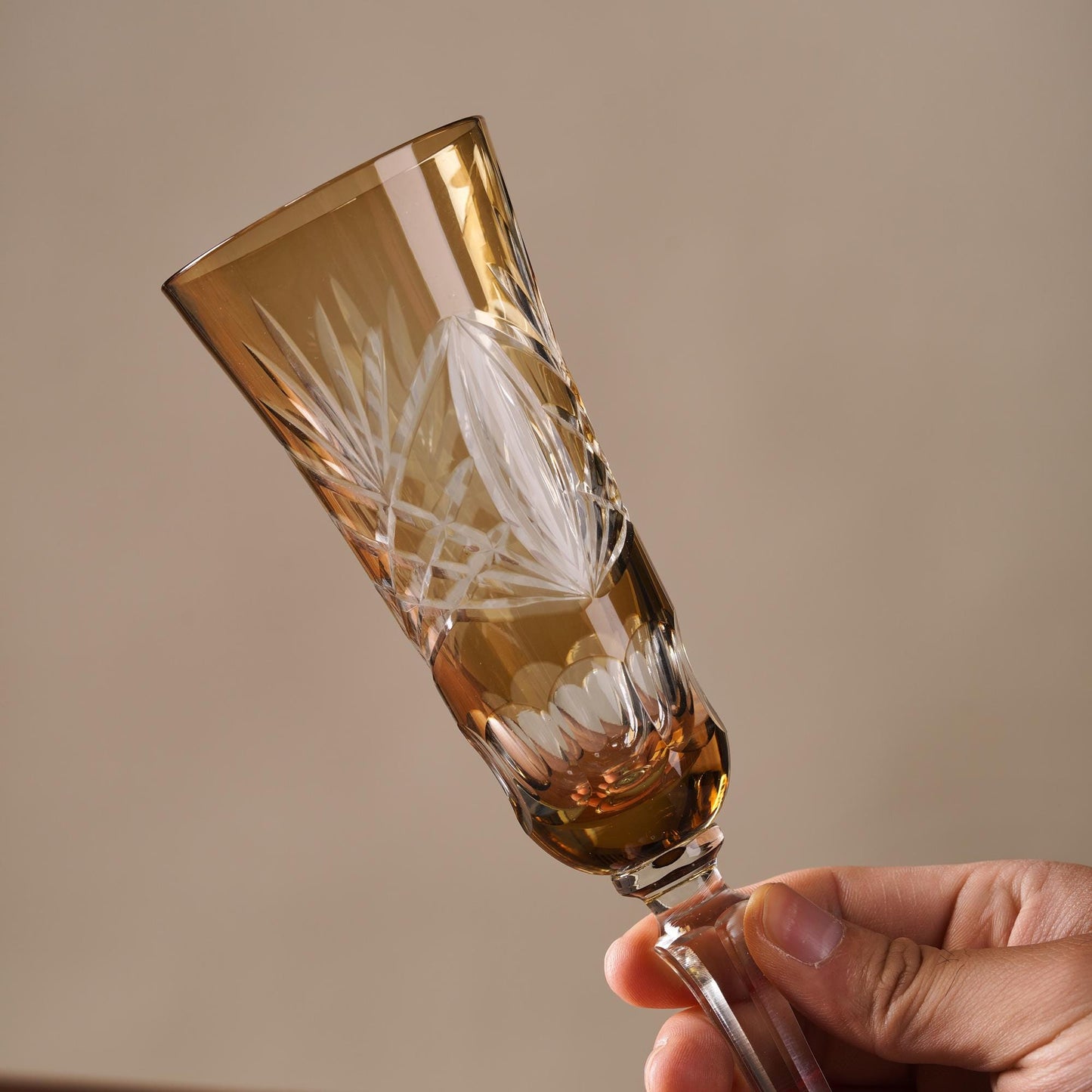 lovecove Hand-Carved Crystal Champagne Flute image 8