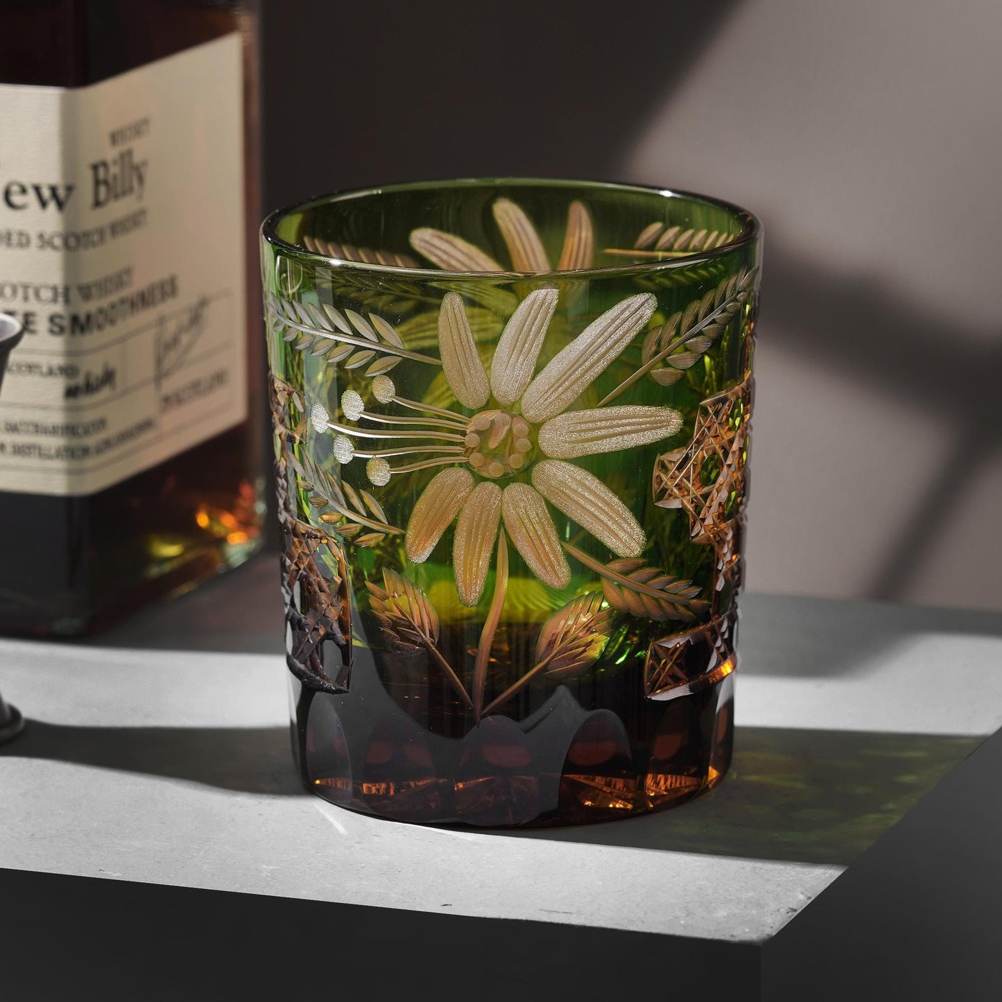 lovecove Hand-Carved Floral Whiskey Glass image 5
