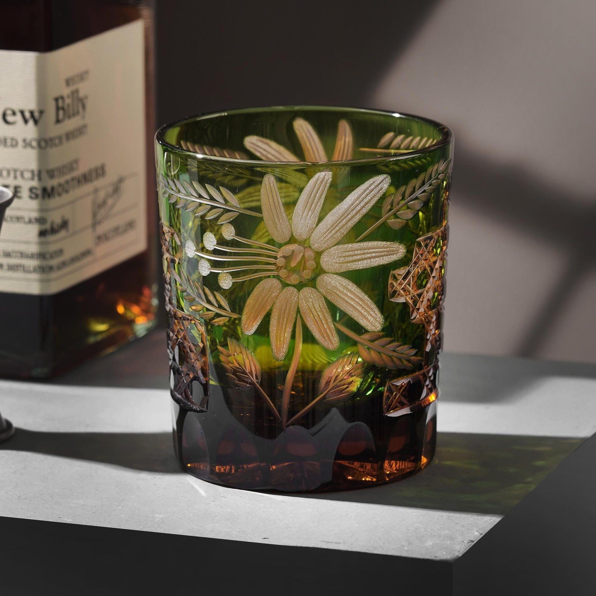 lovecove Hand-Carved Floral Whiskey Glass image 5