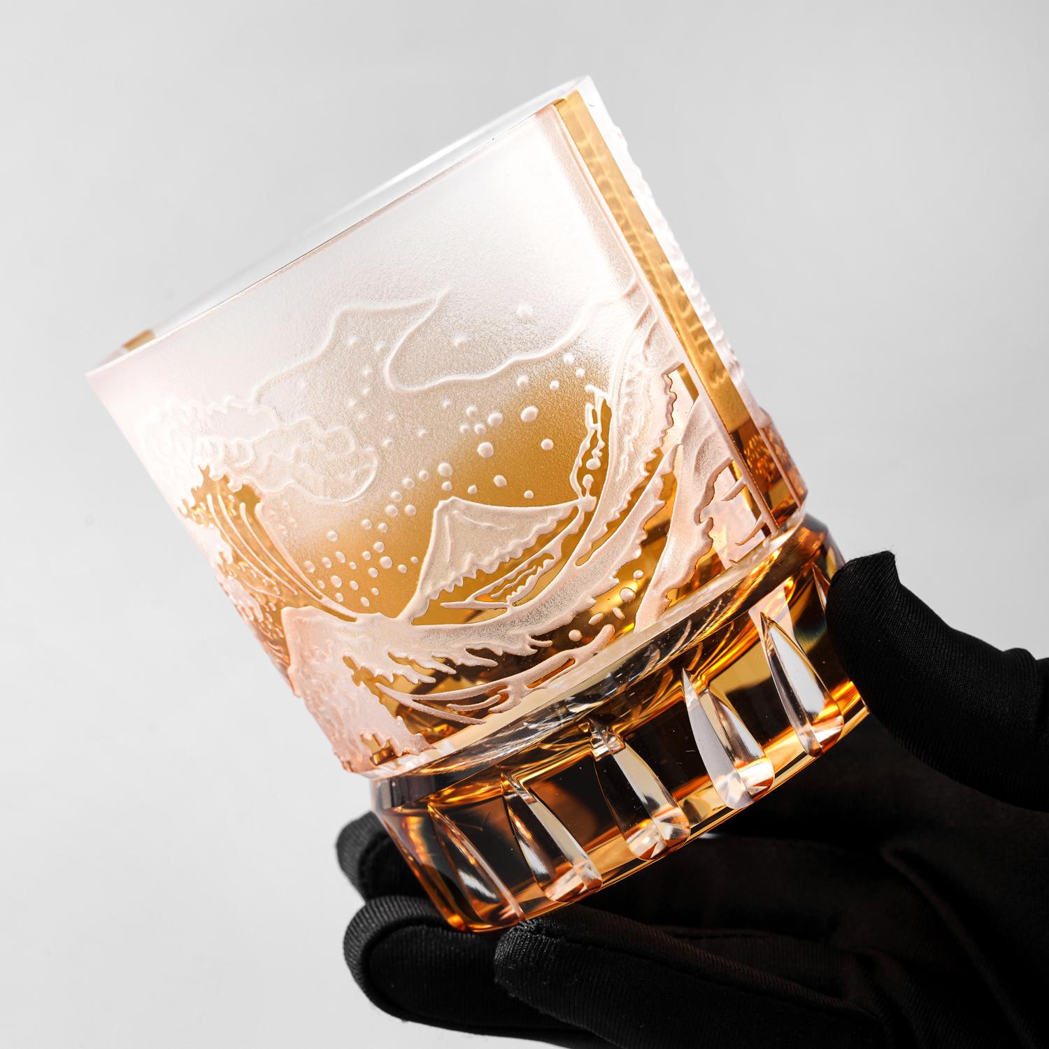 Vitraelle Hand-Carved Fuji Mountain Whiskey Glasses image 6