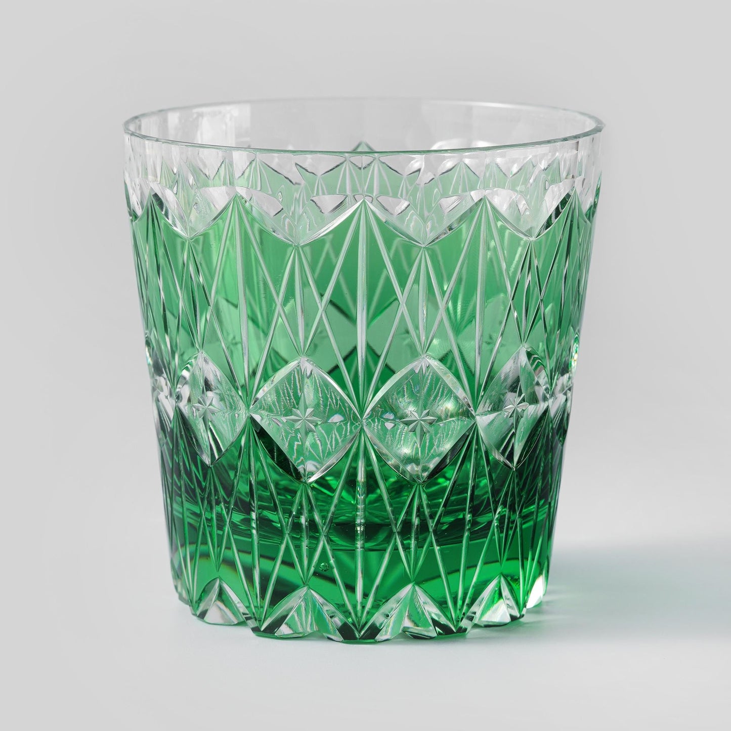 lovecove Hand-Carved Green Star Kiriko Whiskey Glass image 1