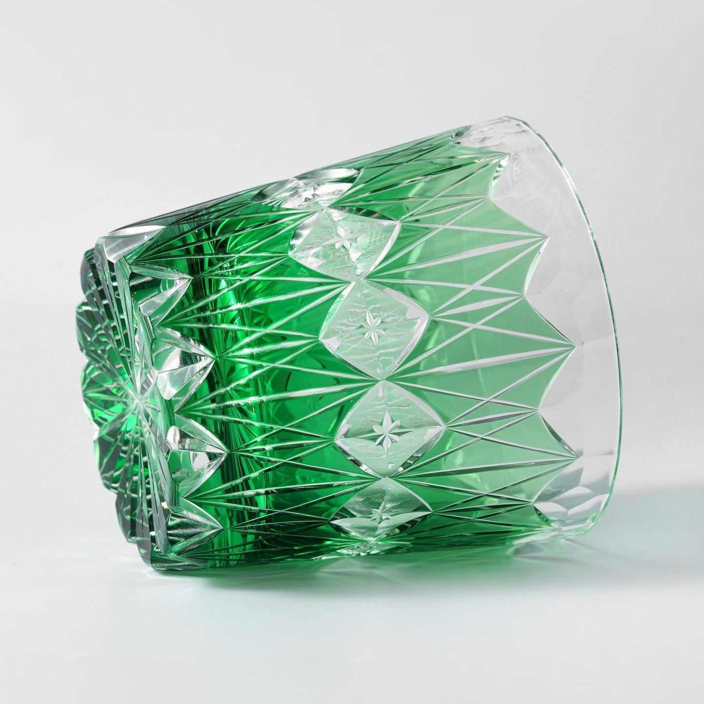 lovecove Hand-Carved Green Star Kiriko Whiskey Glass image 4