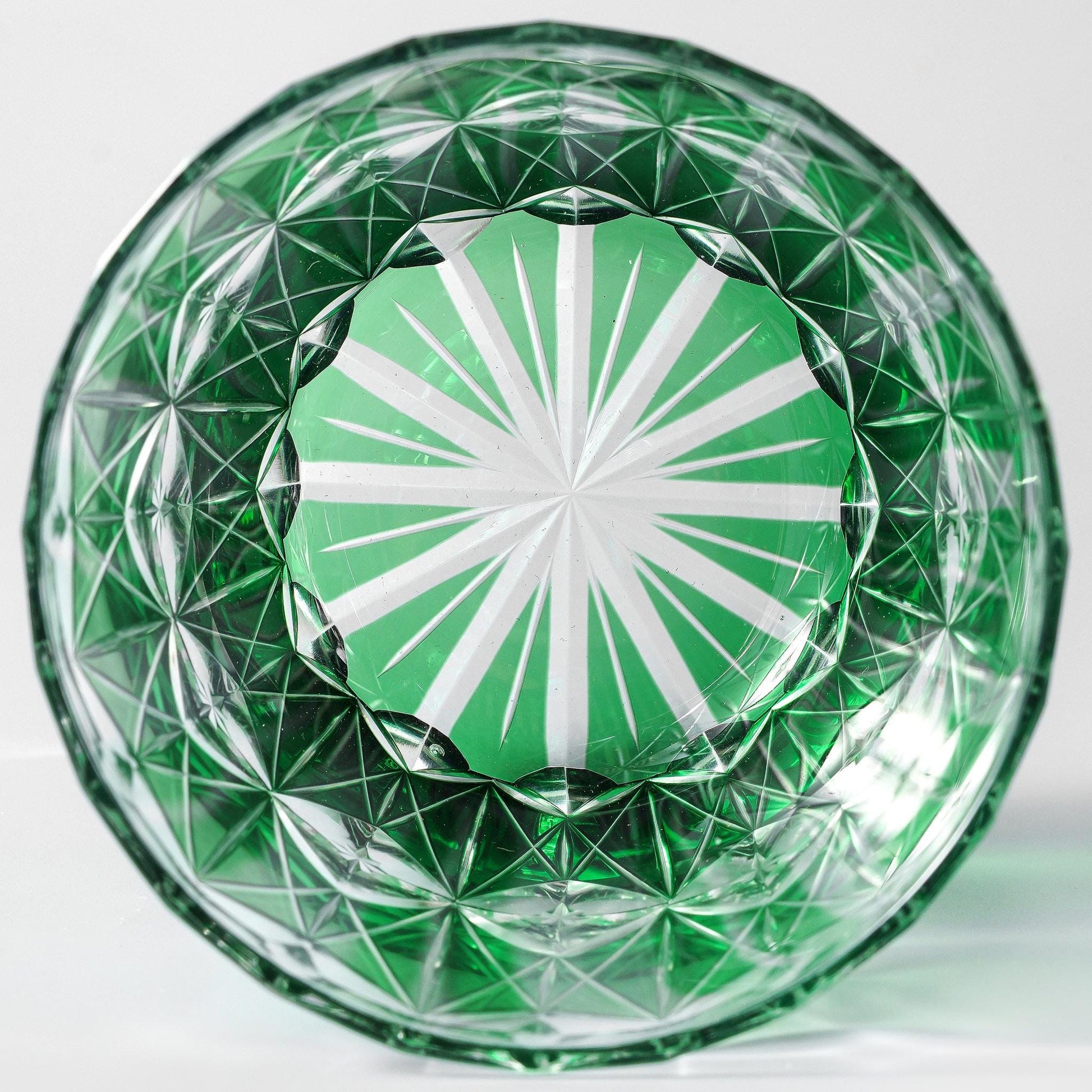 lovecove Hand-Carved Green Star Kiriko Whiskey Glass image 5