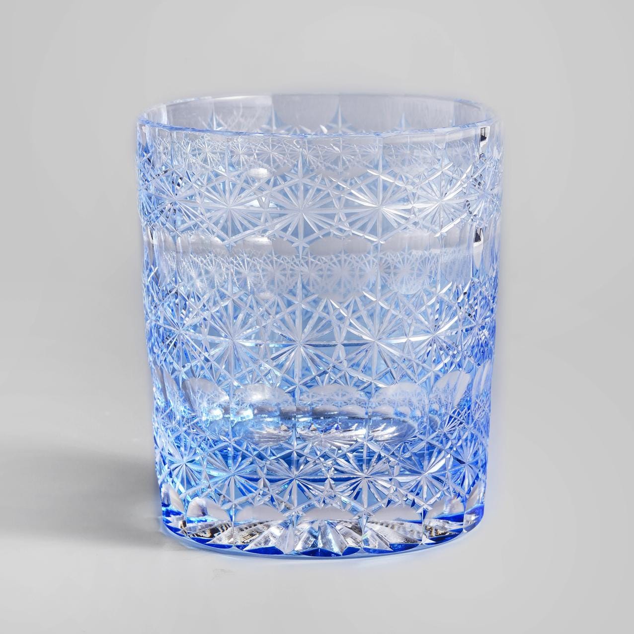 lovecove Hand-Carved Blue Snowflake Whiskey Tumbler image 4