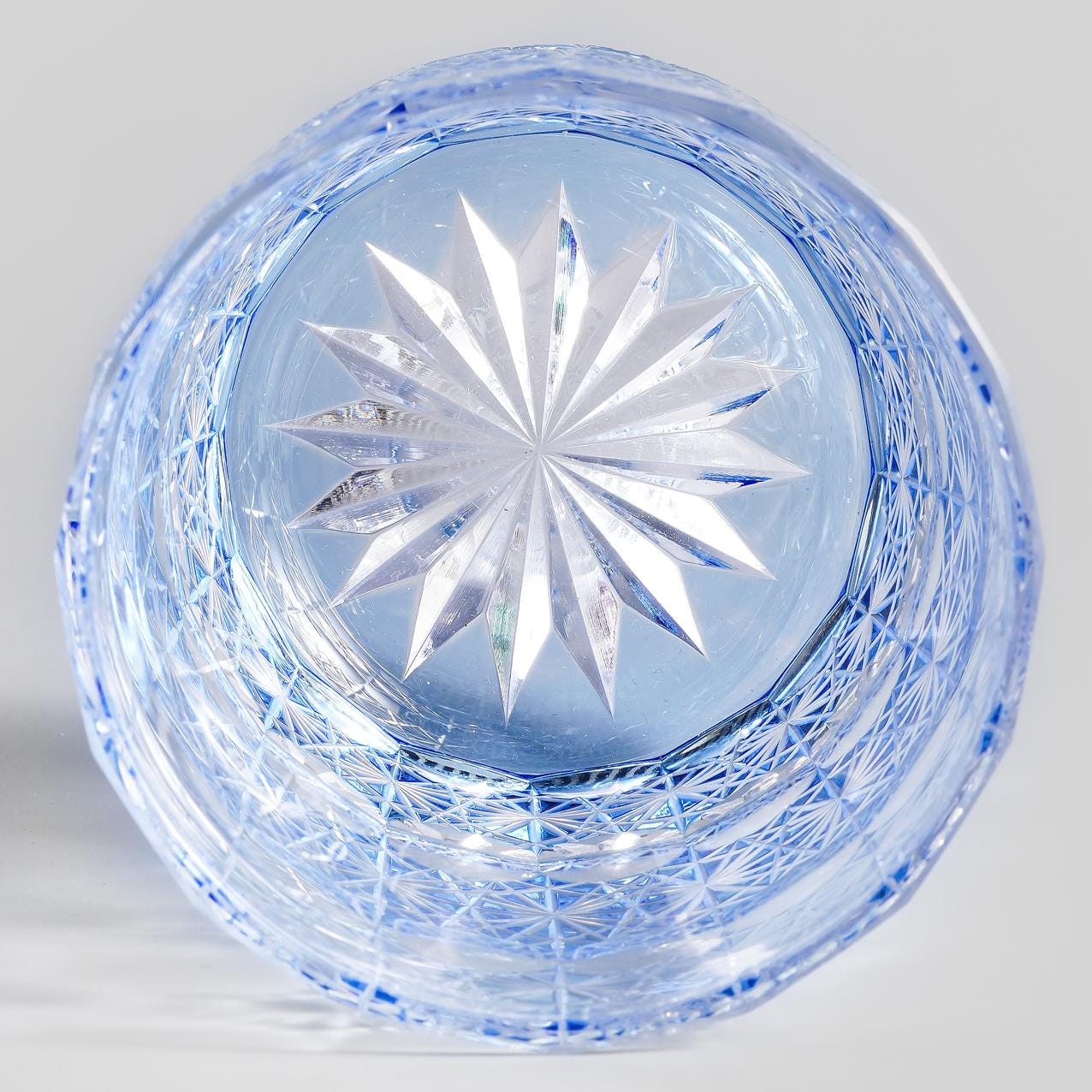 lovecove Hand-Carved Blue Snowflake Whiskey Tumbler image 5