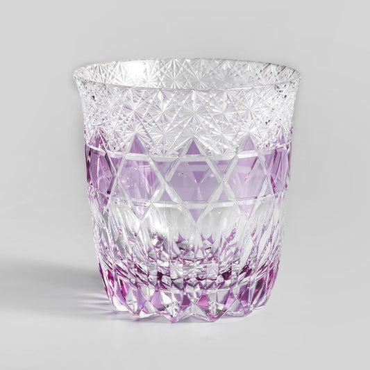 Vitraelle Hand-Carved Pink Whiskey Glass image 1