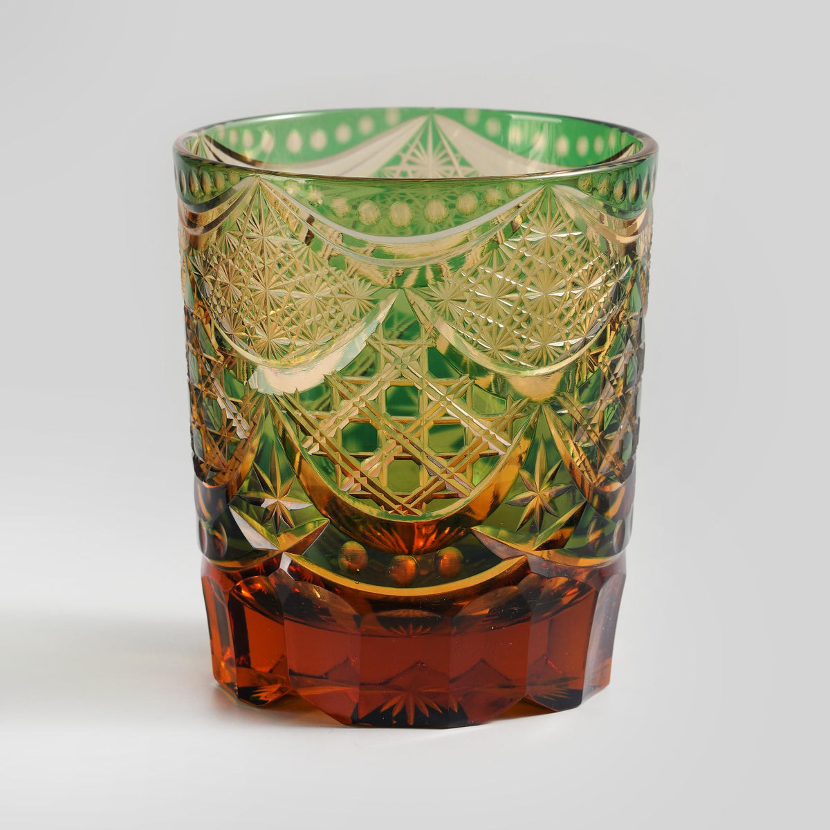 lovecove Hand-Carved Kiriko Amber Whiskey Glass image 3