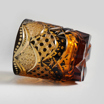 lovecove Hand-Carved Kiriko Amber Whiskey Glass image 8