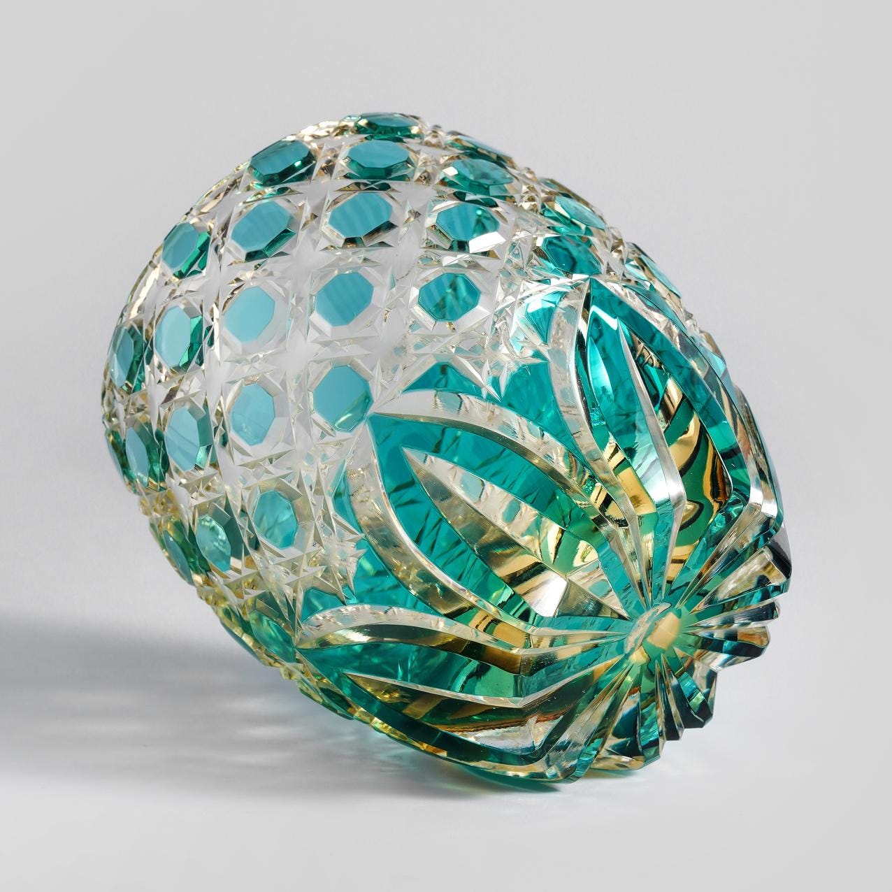 Vitraelle Hand-Carved Kiriko Floral Rocks Glass image 5
