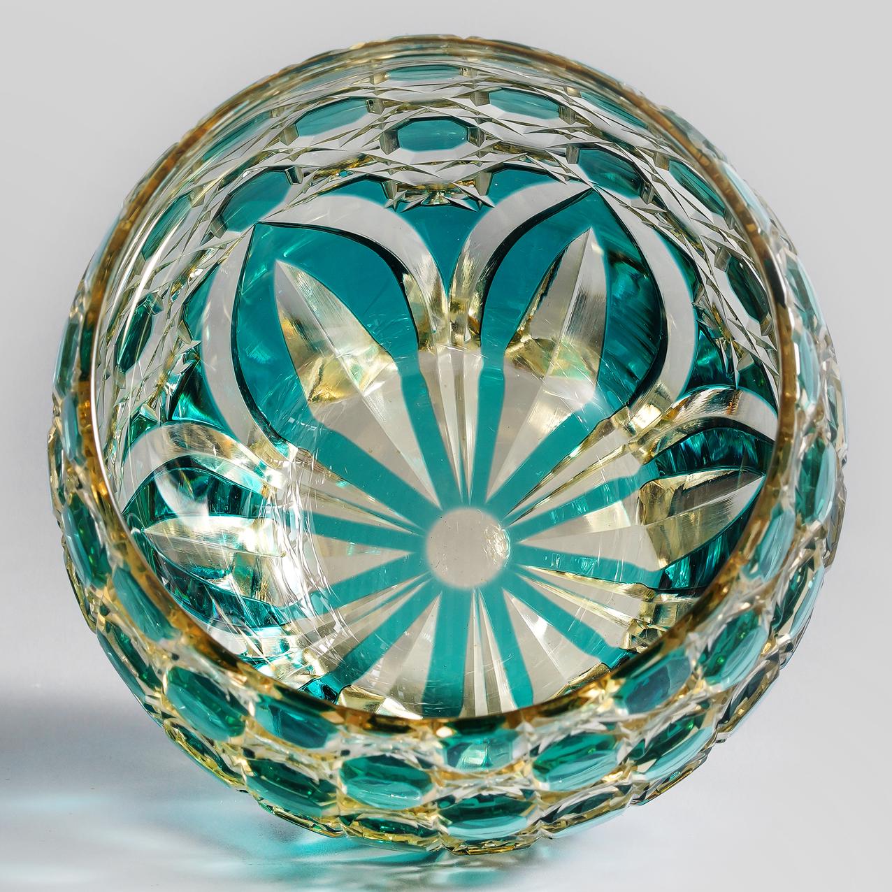 Vitraelle Hand-Carved Kiriko Floral Rocks Glass image 7