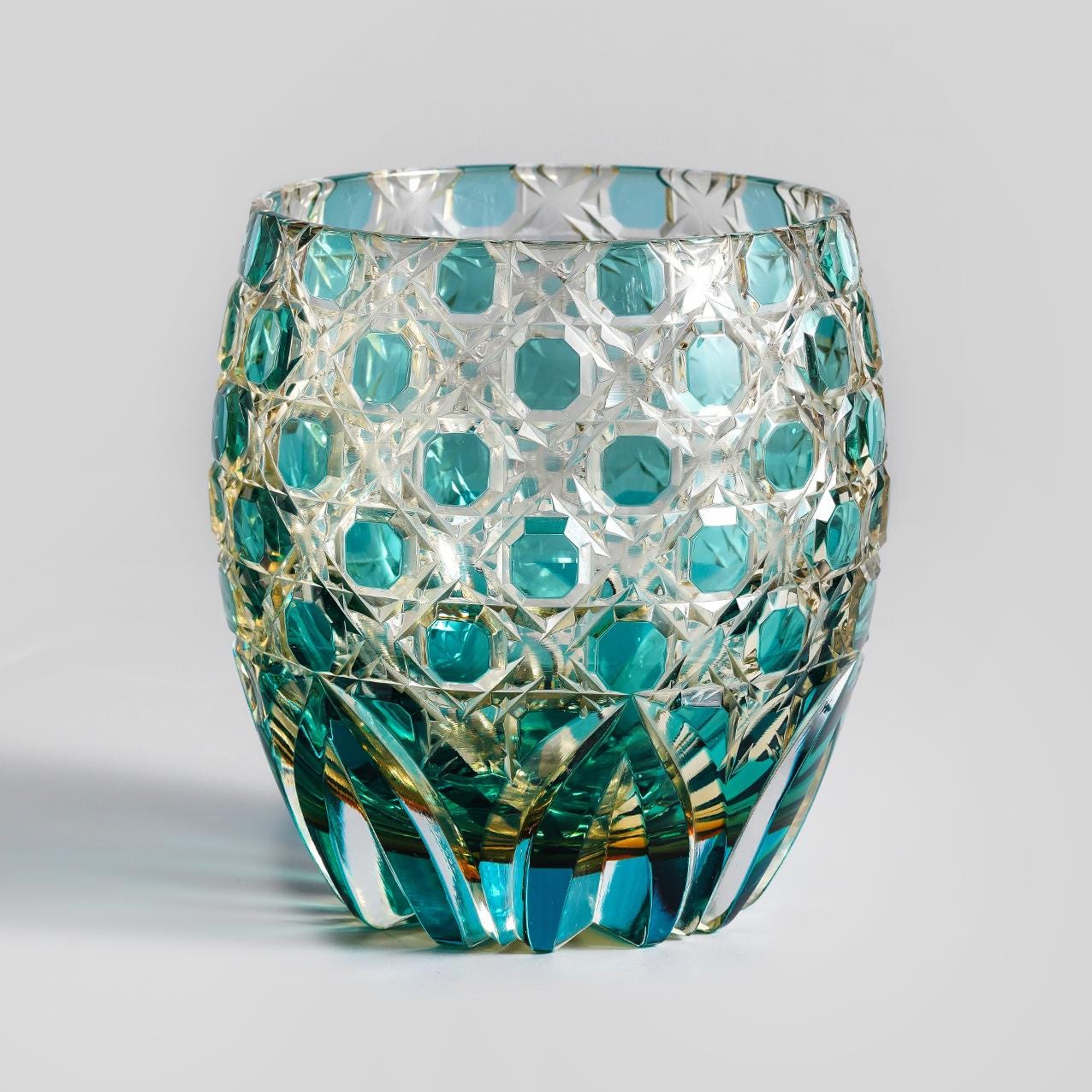 Vitraelle Hand-Carved Kiriko Floral Rocks Glass image 9