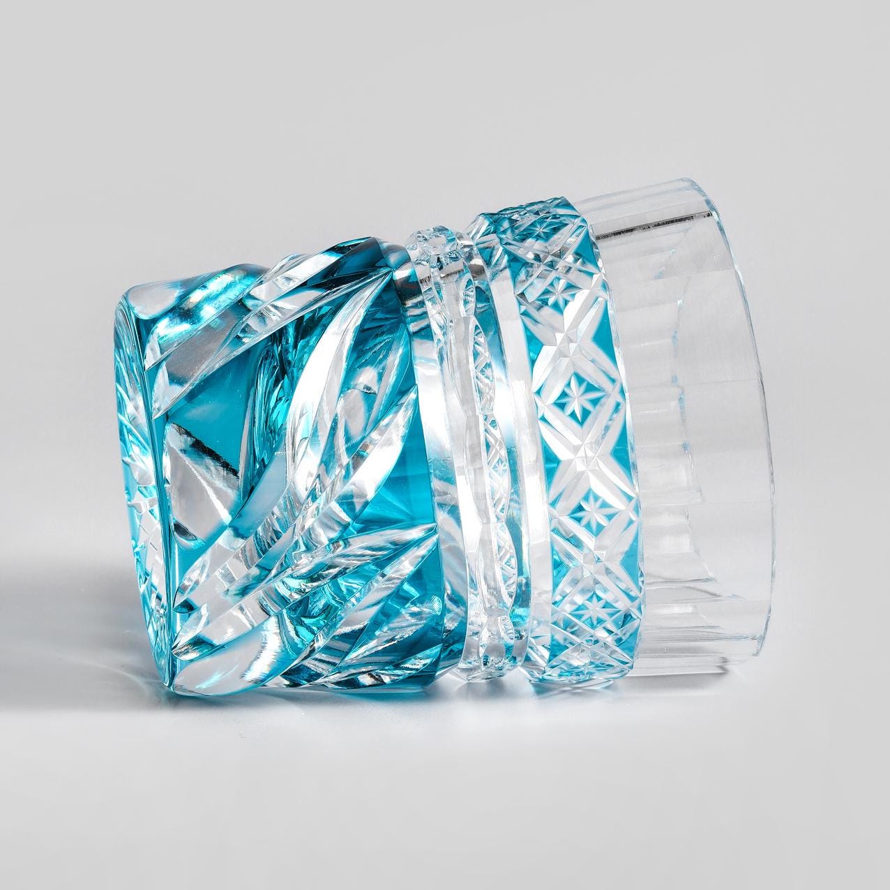 lovecove Hand-Carved Satsuma Kiriko Flame-Like Whiskey Glass image 1