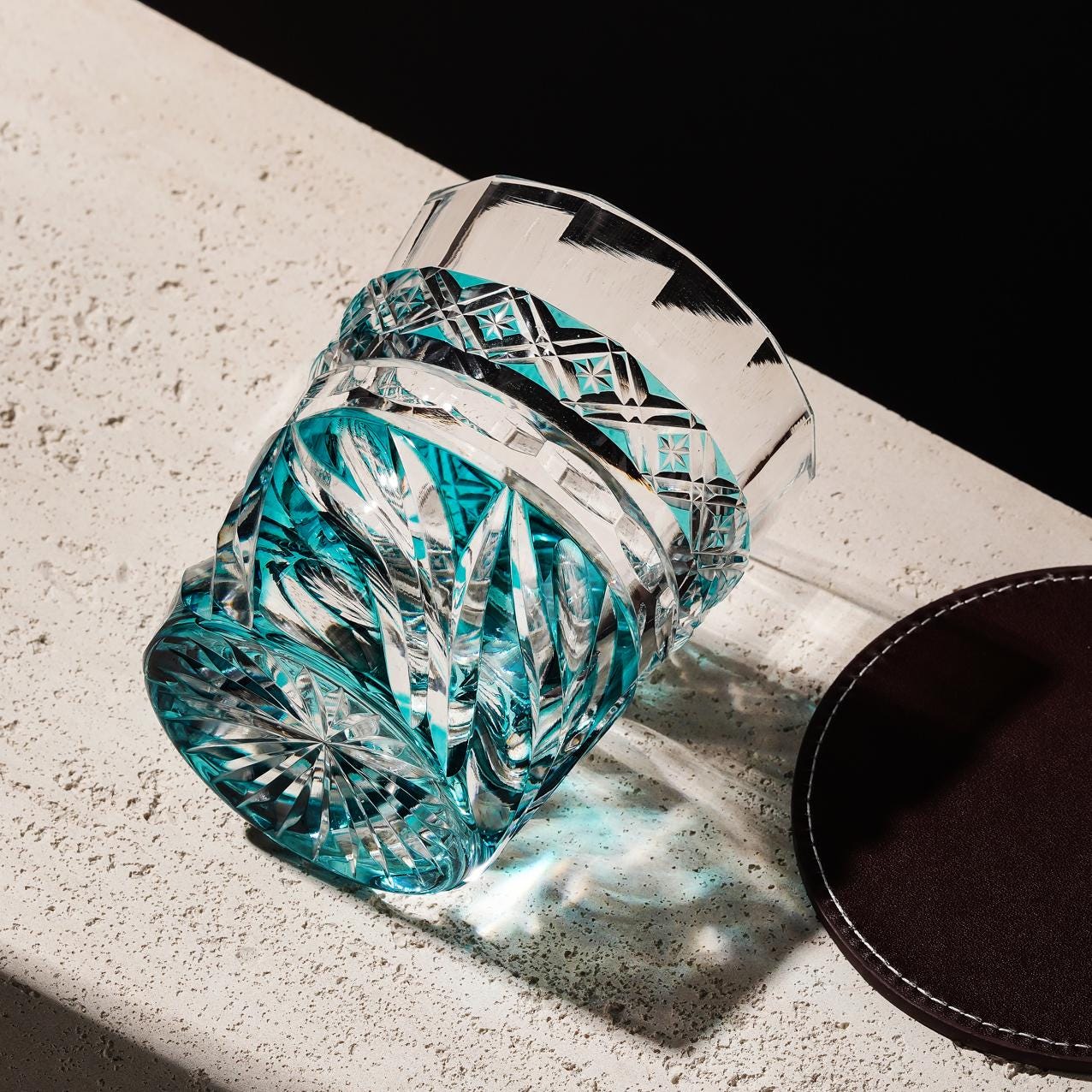 lovecove Hand-Carved Satsuma Kiriko Flame-Like Whiskey Glass image 5