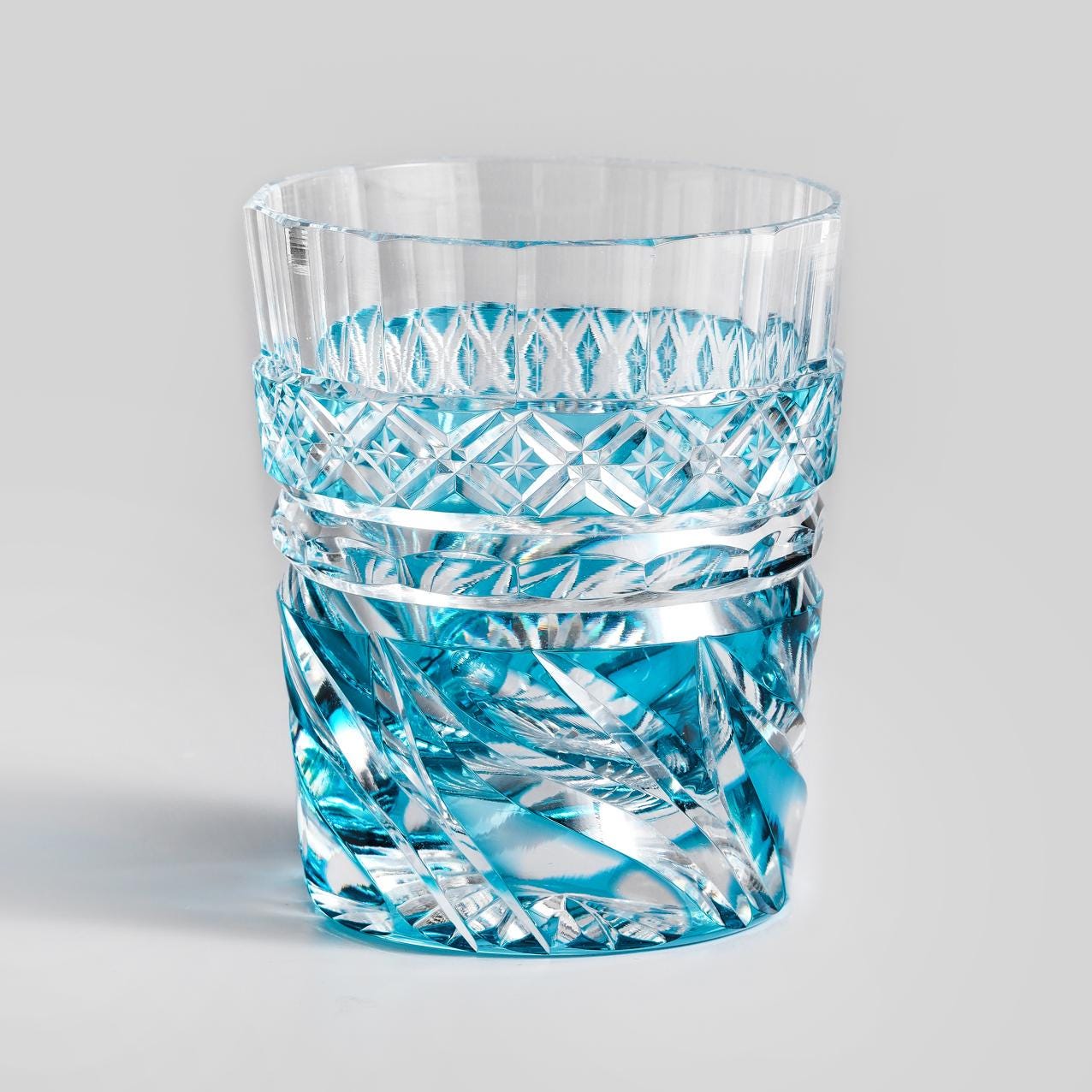 lovecove Hand-Carved Satsuma Kiriko Flame-Like Whiskey Glass image 8