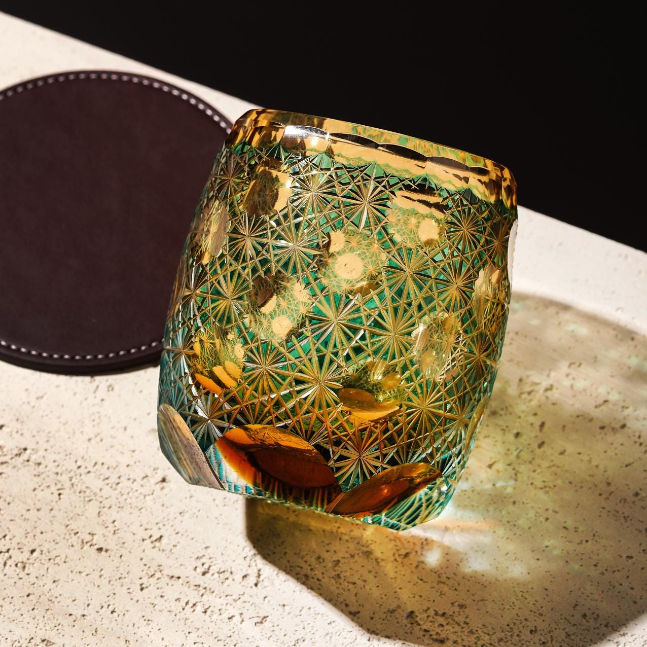 lovecove Hand-Carved Whiskey Rocks Glass image 1