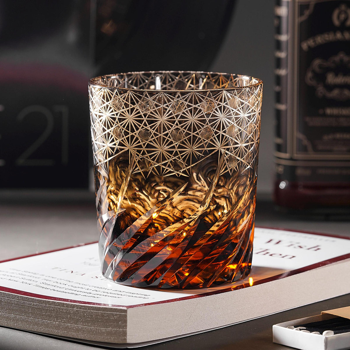 lovecove Hand-Craved Crystal Whiskey Glass image 3