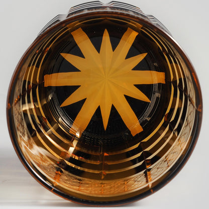 lovecove Hand-Cut Amber Black Whiskey Glasses image 1