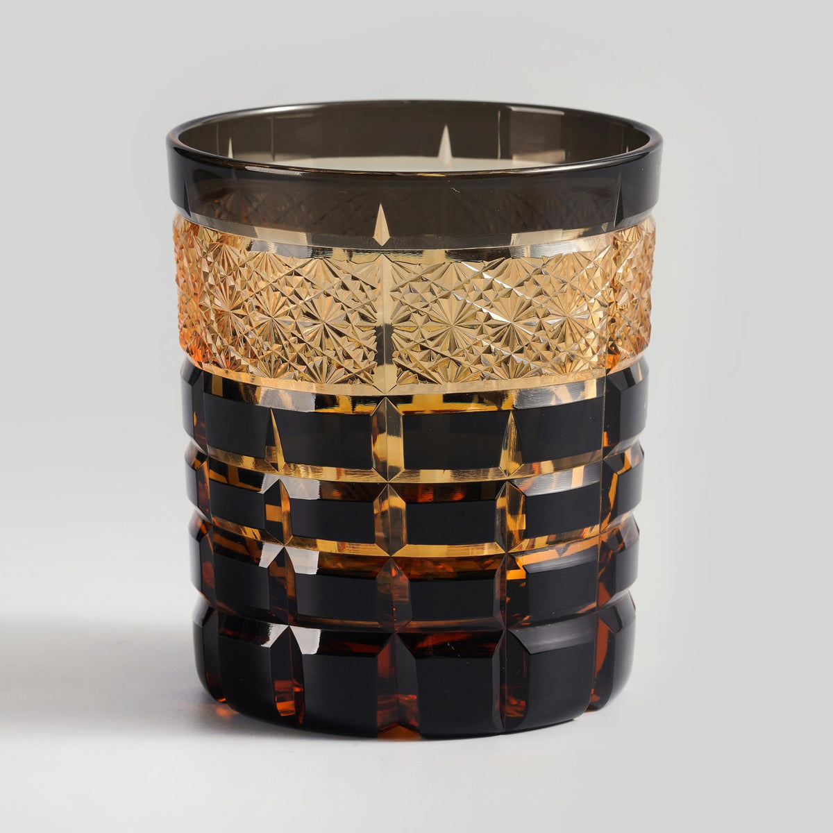 lovecove Hand-Cut Amber Black Whiskey Glasses image 7